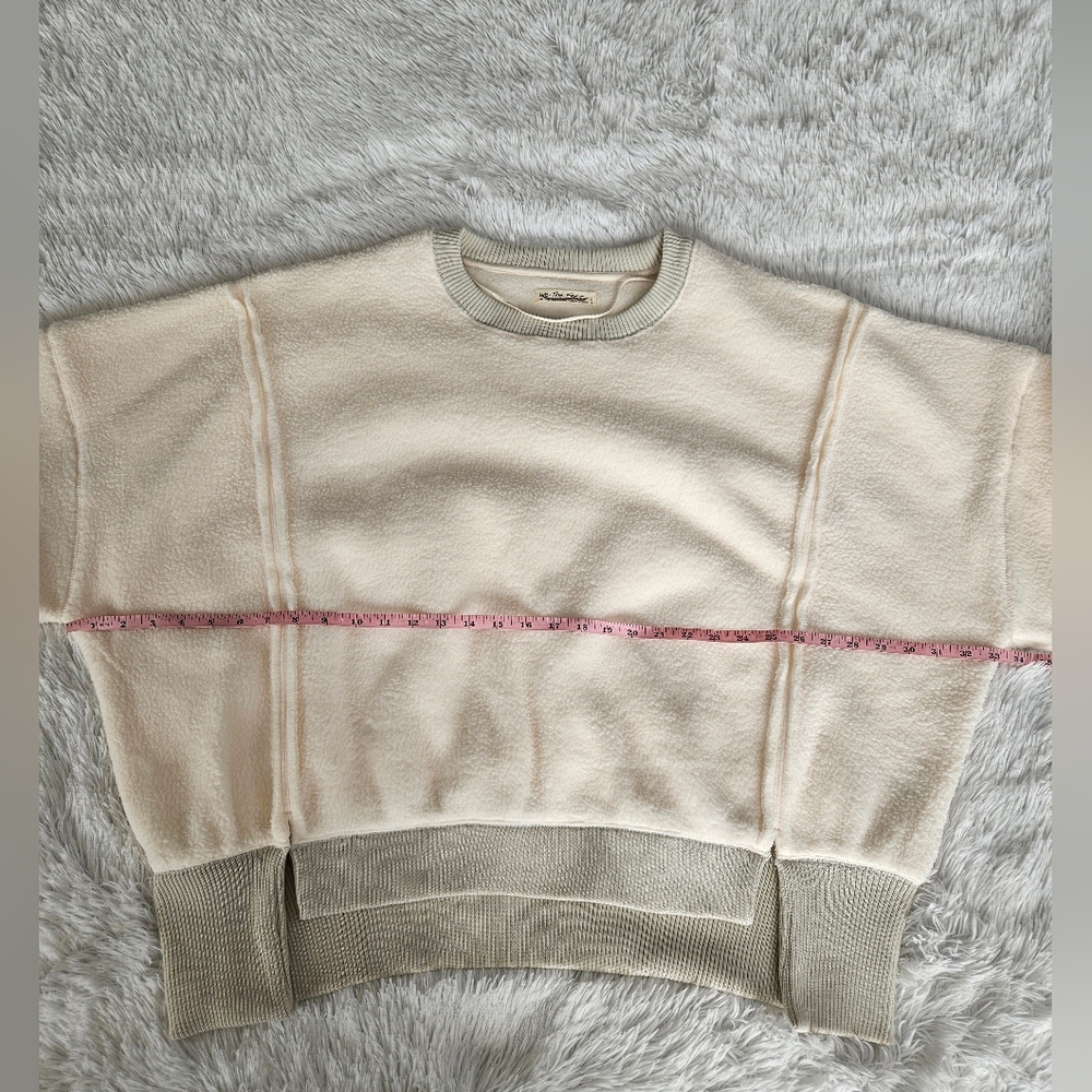 Free People We The Free Cozy Camden Sweatshirt Vanilla Ice Cream - Picture 8 of 12